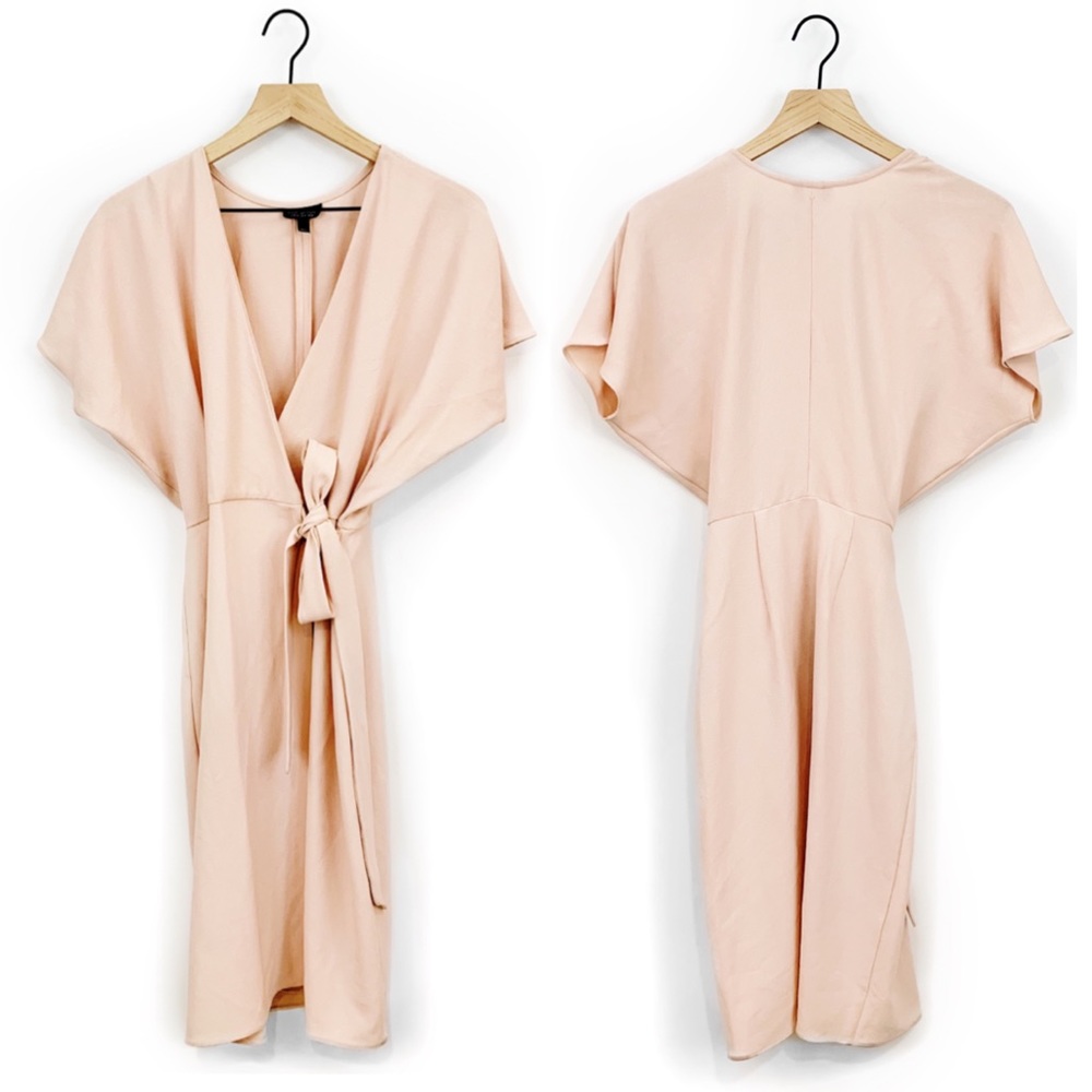 Topshop blush pink wrap dress